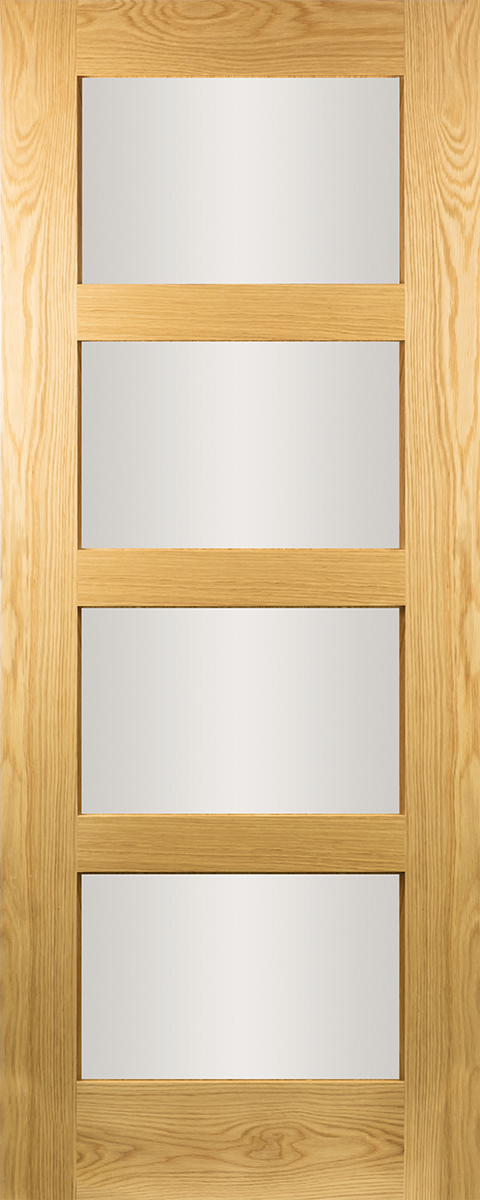 Columbus Oak 4 Panel Glass Opaque door