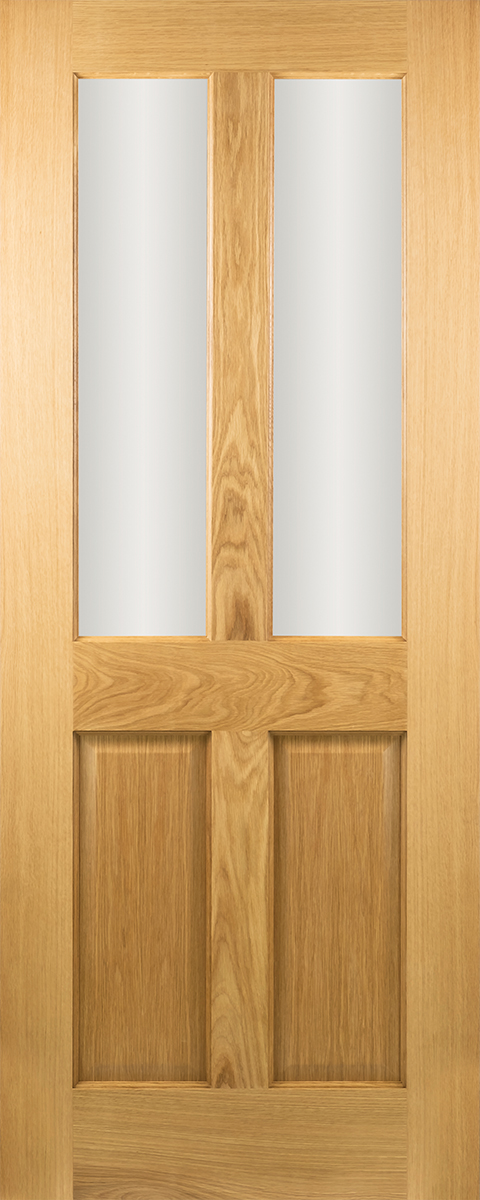 Waterford Oak 2 Panel 2 Glass Unglazed door